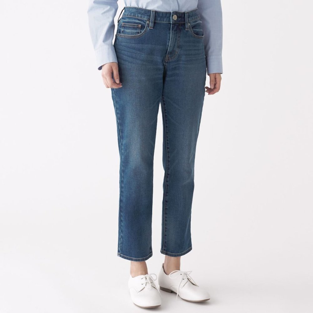 ❌SOLD❌MUJI 4 WAY STRETCH DENIM BOY FIT ANKLE LENGTH jeans, size 27 - Picture 1 of 6